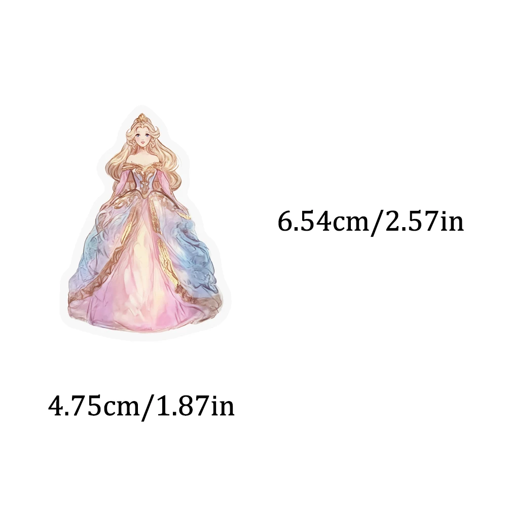 50PCS Gentle Elegant Aesthetic Princess Dress Hem PET Sticker Colorful Creative Art Decoration Phone Case Scrapbook Cup Laptop