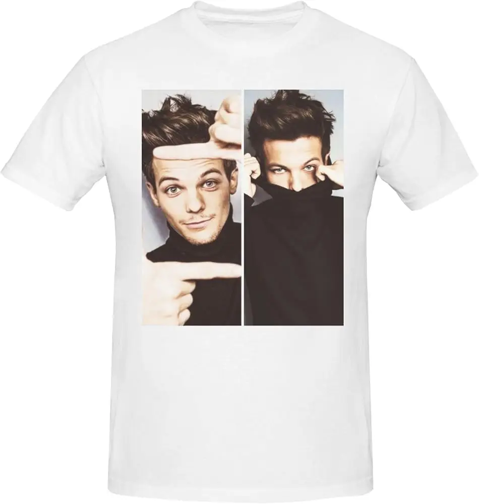 Mitman Louis Music Tomlinson t-Shirts Men's Summer Cotton Casual Crew Neck Short Sleeve Shirt Unisex tees Black