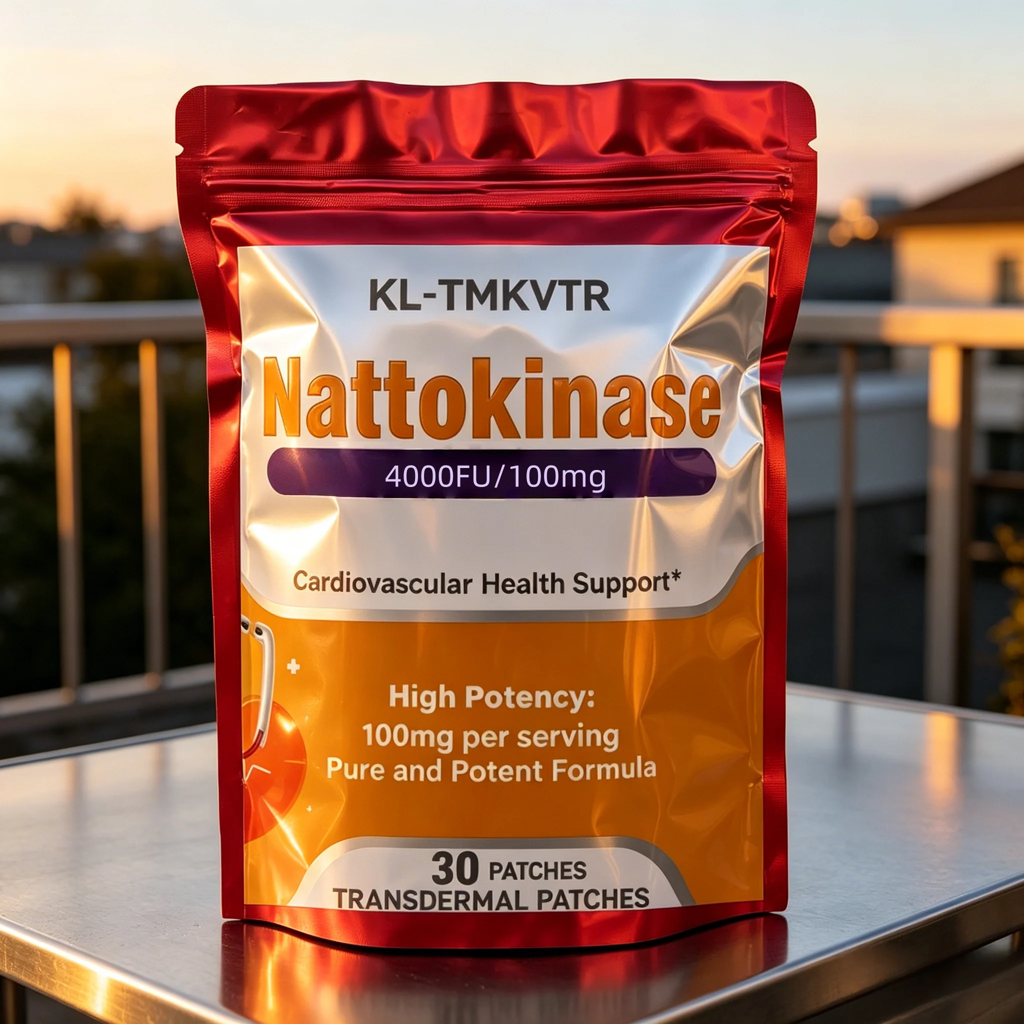 30 Patches Nattokinase 4,000fu Transdermal Patches - Strength Enzyme & Heart Support
