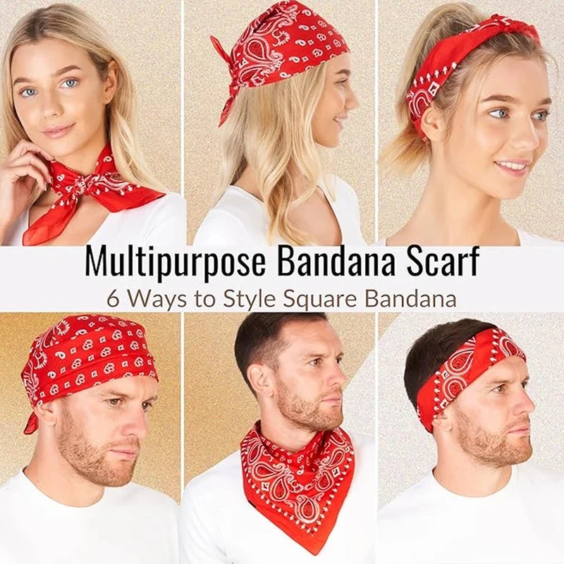 1pcs Hip Hop Cowboy Paisley Sc - Bandana Blank White review and price