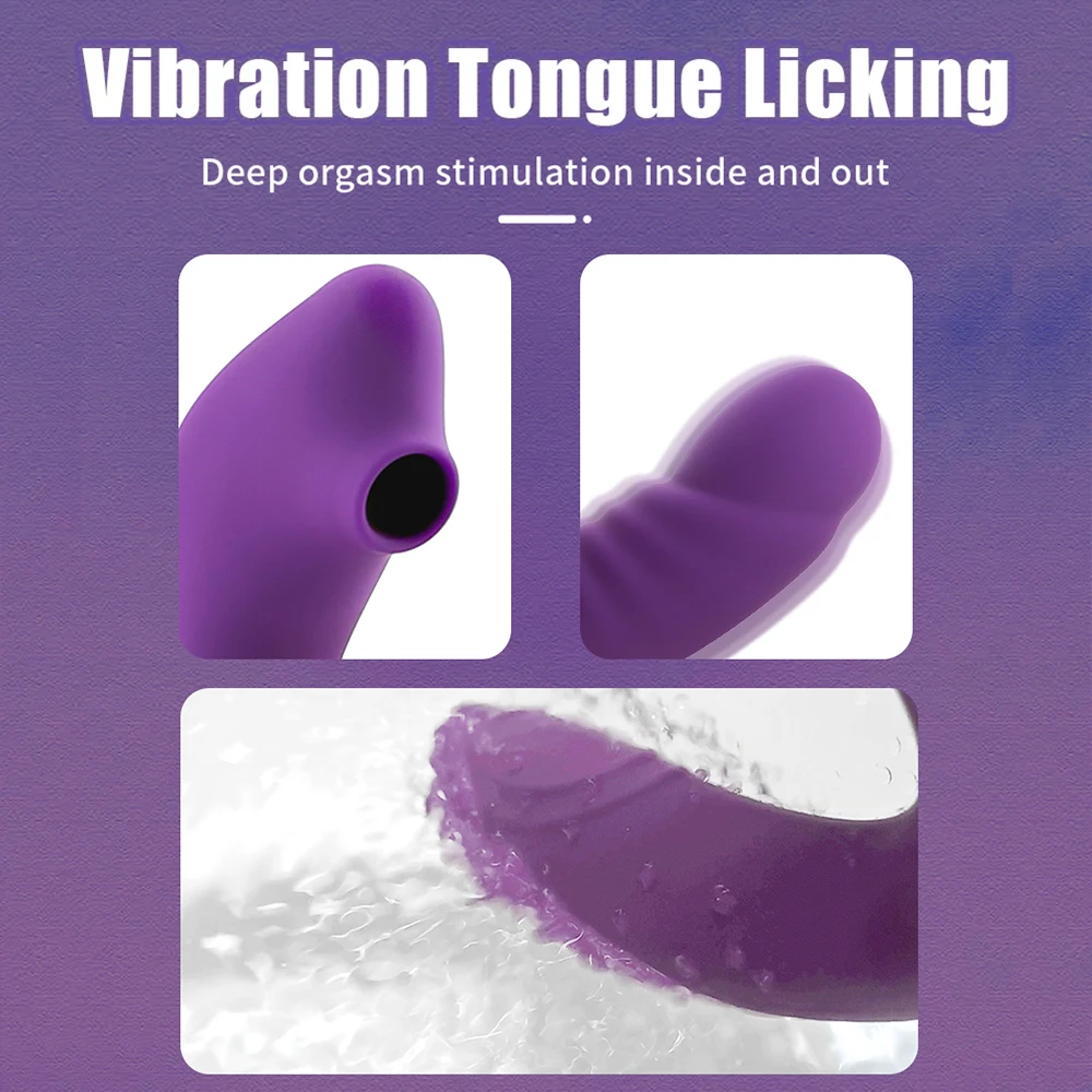 G Spot Dildo Vibrator Clit Sucker with 9 Modes Oral Sucking Powerful Clitoris Stimulator Sex Toys for Couples Adult Supplies