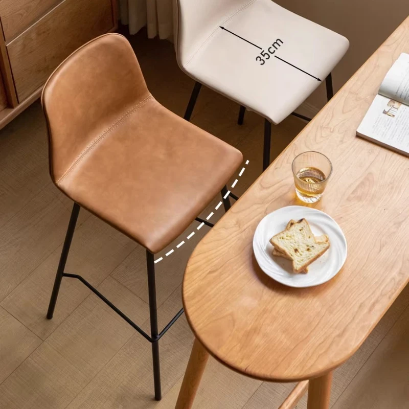 Leather Living Room Bar Stools Modern Designer Reception Desks Bar Chairs Bedroom Hairdressing Chaise De Bar Home Furniture
