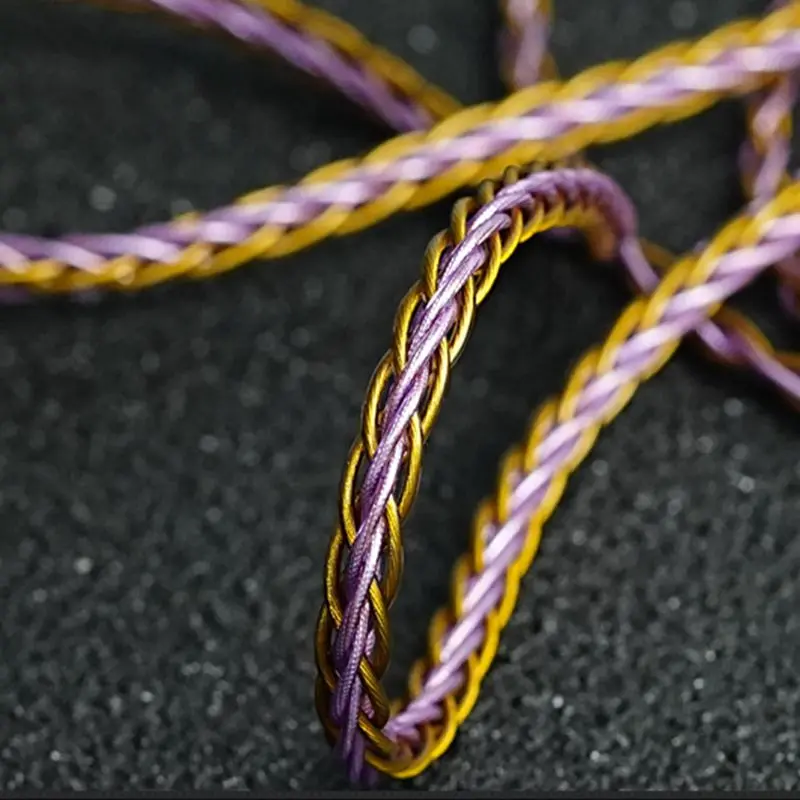 XINHS-S05 Gold e Silver Foil Wire, cabo de tecido misto, 8-Core