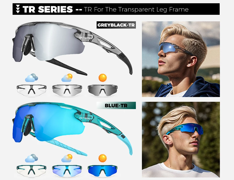 VICTGOAL Photochrome Fahrrad Sonnenbrille für Männer Frauen Sportbrille UV400 Schutz Fahrrad Brille MTB Rennrad Brille – Detail 12