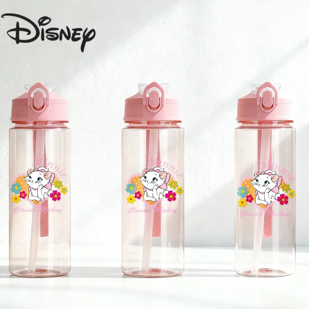 Nowy, dużonapojowy, plastikowy kubek Disney, odporny na temperaturę, wykonany z materiałów spożywczych - Kreskówkowy Myszka Miki, Kubuś Puchatek, Kotka Marie - Prezent dla ucznia