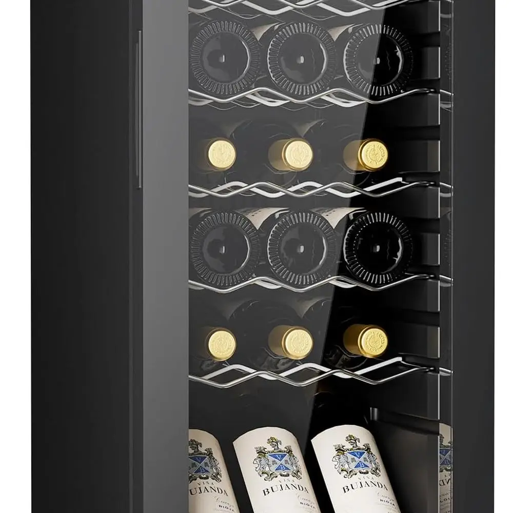 

Компактный холодильник для вина на 18 бутылок со стеклянной дверью и цифровым контролем температуры для домашнего и офисного использования по индивидуальному заказу