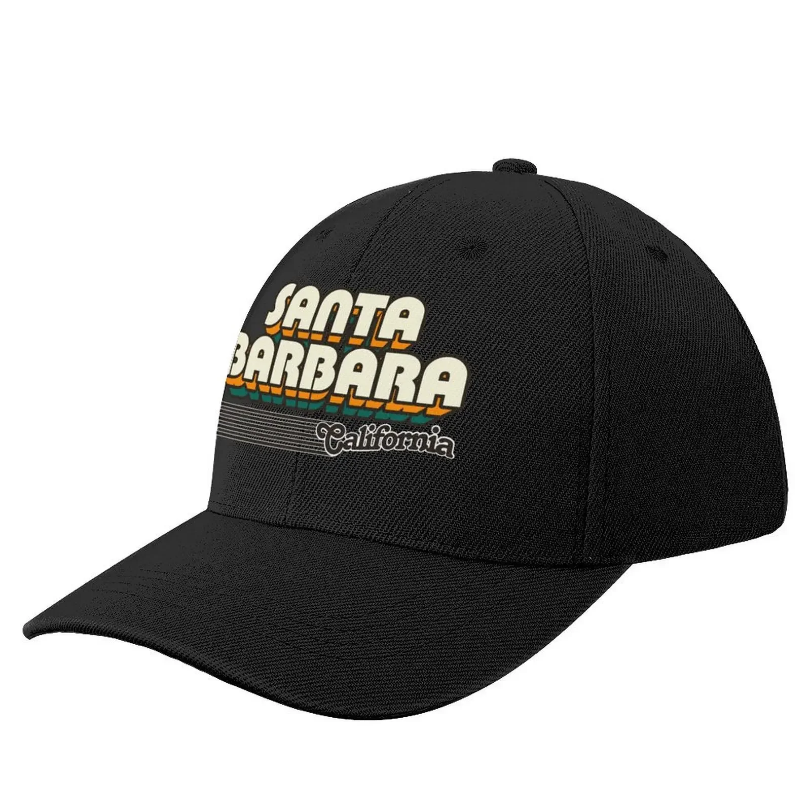 Santa Barbara, California Retro Stripes Baseball Cap Hat Beach Sports Cap Girl Men's