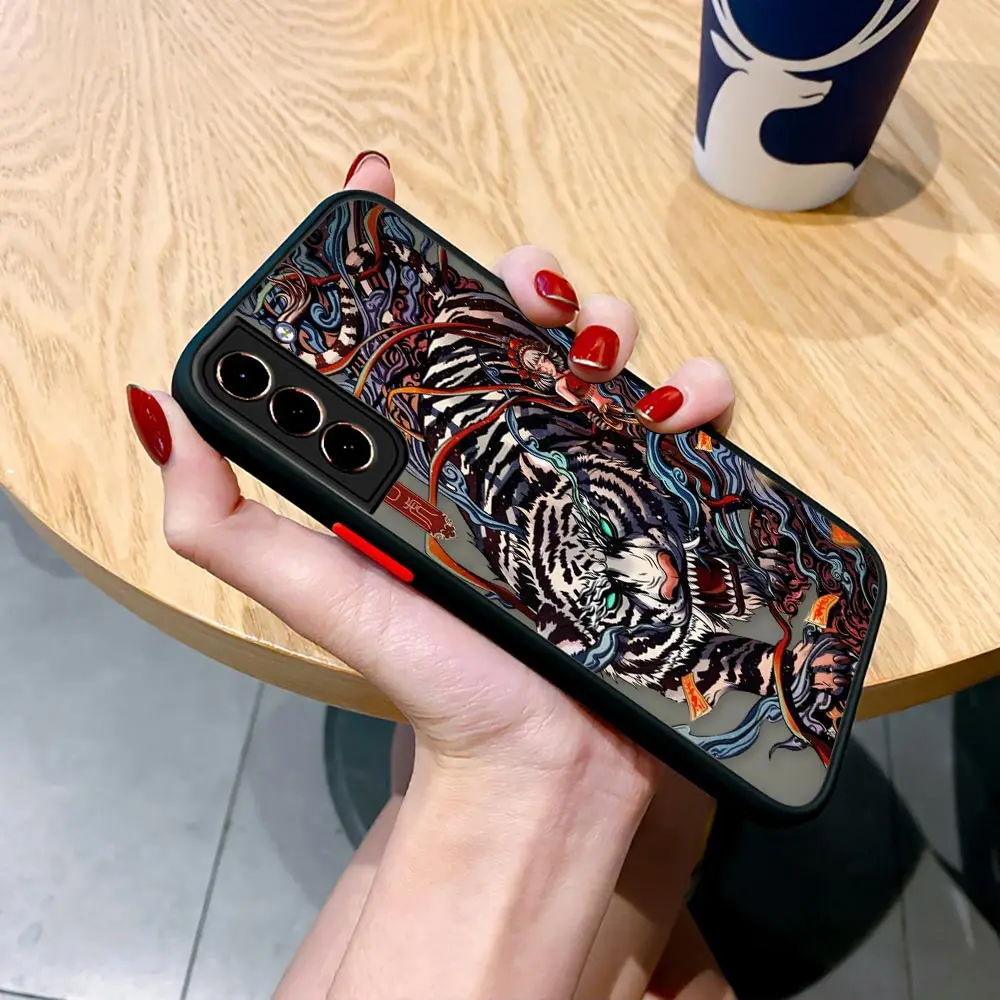 Dragon Pattern Clouds S23 5G Case For Samsung S20 S21 FE S22 S23 Ultra Case Funda Galaxy S21 S10 S9 Plus Matte Back Covers Tiger