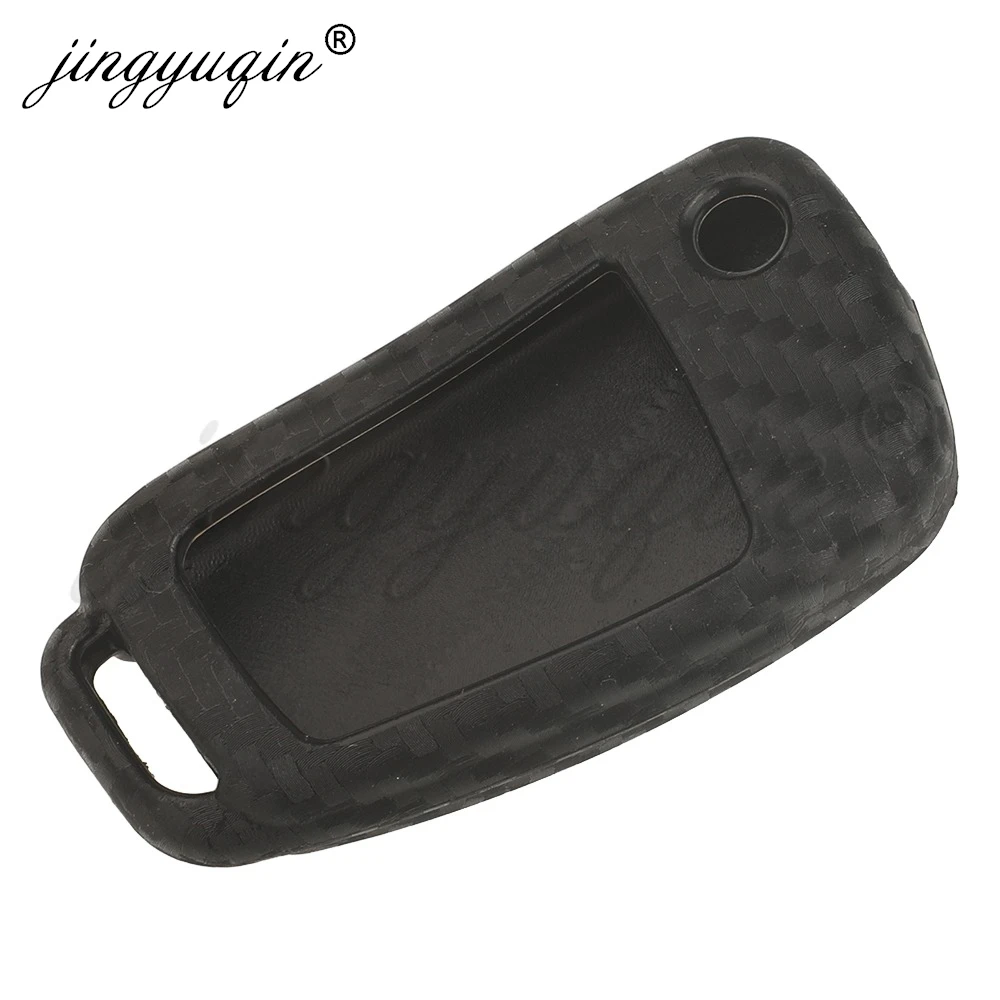 Carbon Silicone Car Key Cover Case For Audi TT A1 A3 A4 A6 A7 A8 Q2 Q3 Q5 Q7 R8 S4 S5 S6 RS4 Smart Shell Holder Jacket