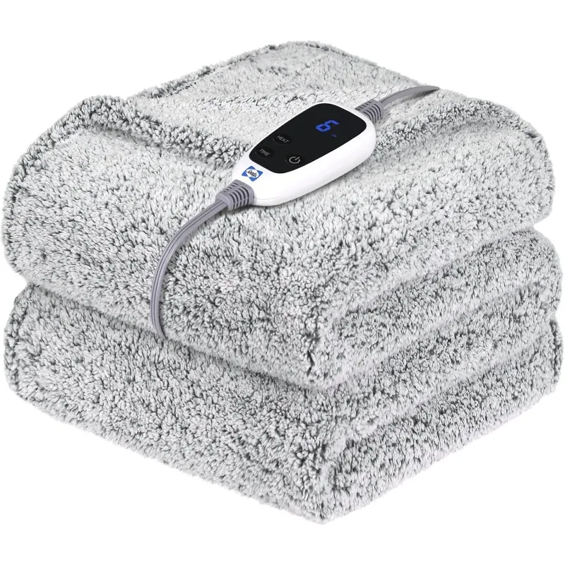 

Electric Blanket Heated Throw 50"x60" Soft Double Sherpa Super Cozy with 6 Fast Heating Levels & 2-10 Hours Auto-Off