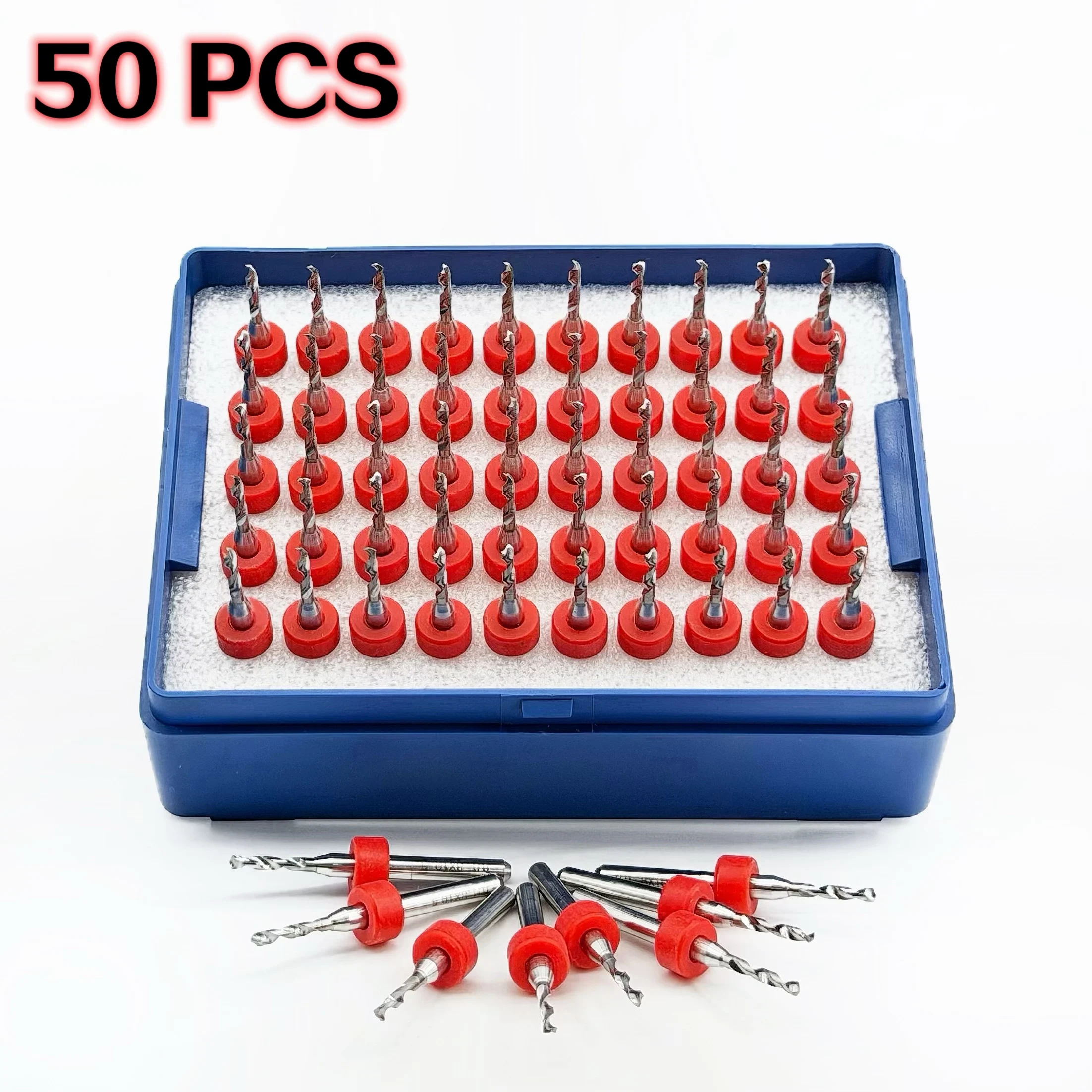 50pcs Micro Drill Bits Set, Small PCB Drill Bits, Mini Tungsten Carbide Drill Bits for Print Circuit Board  Jewelry Plastic DIY