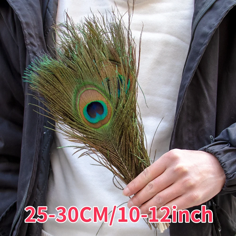 20/50/100 Stück Echte Pfauenfedern 25-30cm Weiche Flauschige Federn für DIY Schmuck Basteln Hochzeit Bühnenkostüm Kleid Verzierung Dekoration