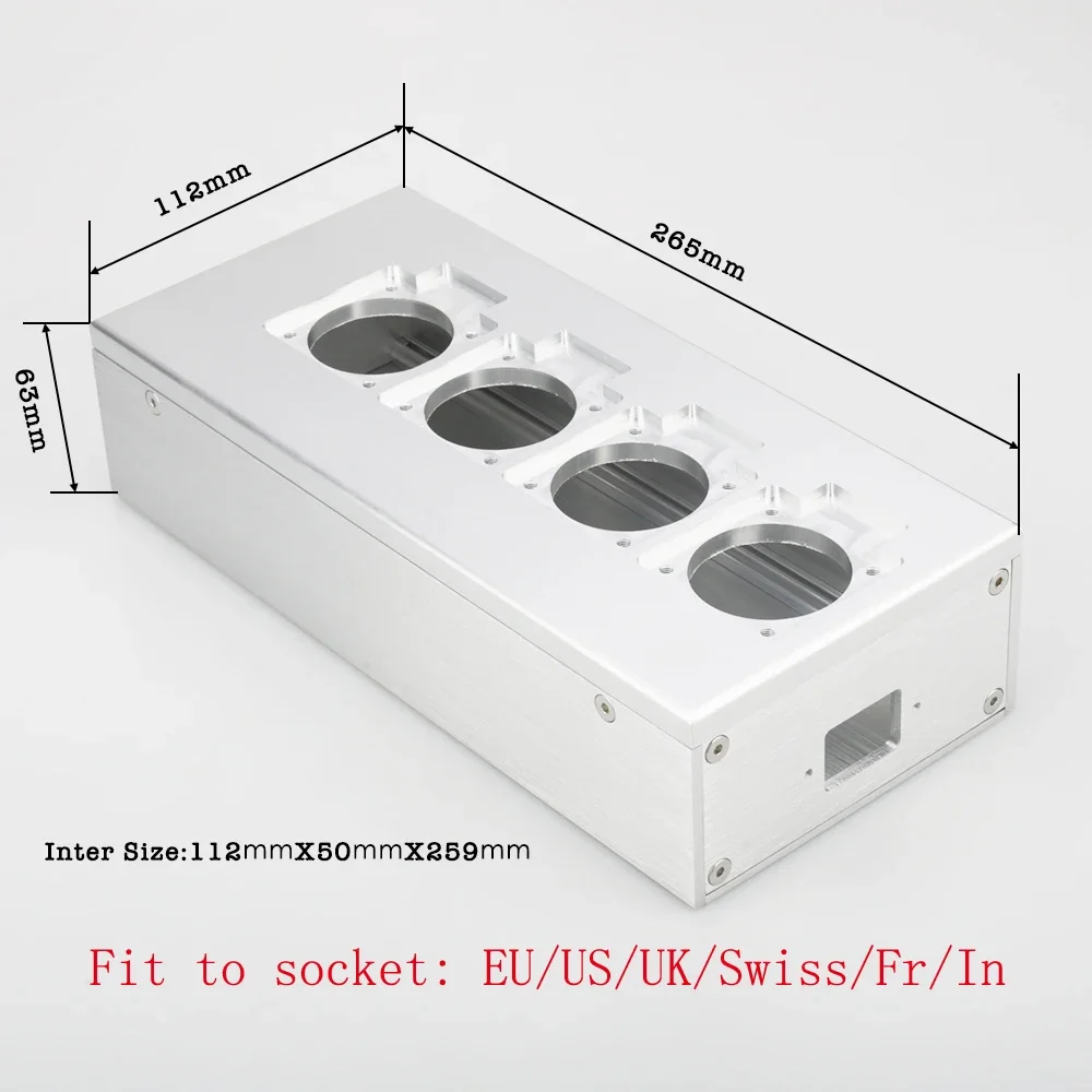 

Full aluminum HIFI EU power case European standard power socket chassis HiFi DIY box