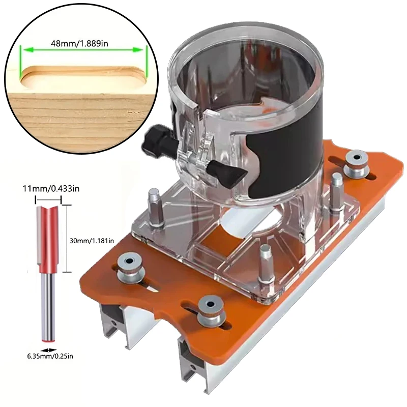 Soporte ranurado Invisible para máquina de recorte, sujetadores de 65mm, localizador de perforación de Panel de armario, aluminio con escala, 2 en 1