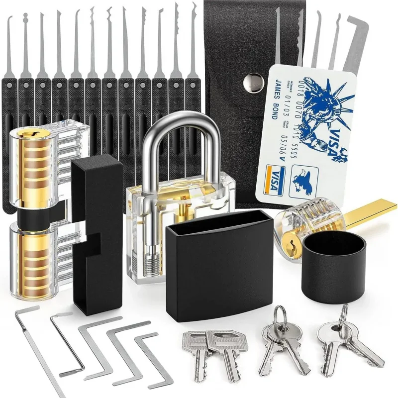 

Unlocking Locksmith Practice Lock Pick Key Extractor Padlock Lockpick Tool Kits