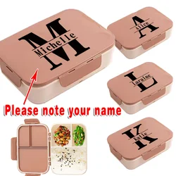 Customized Name Portable Bento Case Lunch Box with Lid Leakproof Holder for Travel Breakfast Storage DIY Container Personalized