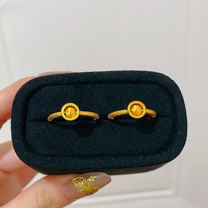 Anillo giratorio con cuentas de ojo de gato de Color 14 K a la moda para mujer, anillos abiertos de la suerte para fiesta de novia, regalos de joyería fina de compromiso de boda