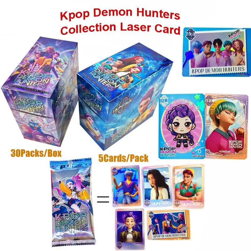 K-POP Demon Hunter Holographic Laser Cards with Multiple Rarity Levels Anime Collectible Sets for Fans of K-POP Kids Toy Gifts