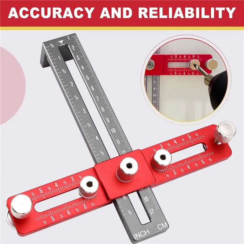 AT05-Handle Punching Positioner, Drawer Cabinet Door Handle Installation Aids Woodworking Hole Cutting Tool