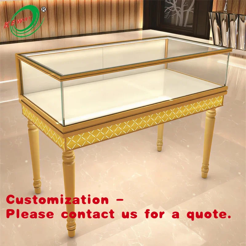 

Customize.Yiwu Keway Jewelry Display Modern Design Showcase with Transparent Tempered Glass Shopping Mall