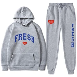 Sturniolo-Sweat à capuche et pantalon de jogging triplets pour hommes et femmes, ensemble deux pièces, PVD + pantalons de survêtement, logo Fresh Love, nouvelle mode, 2024