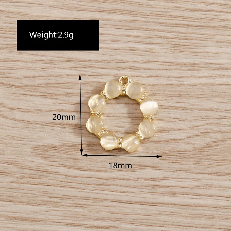 4pcs 18x20mm Elegant Opal Wreath Charms Pendants for Drop Earrings Necklaces Bracelets DIY Crafts Jewelry Making Accessories