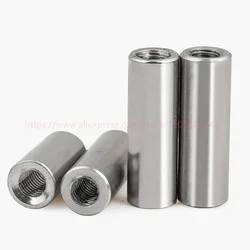 M2 M2.5 M3 M4 M5 M6 304 Stainless Steel Lengthen Round Coupling Internal Thread Cylindrical Joint Sleeve Tubular Nuts