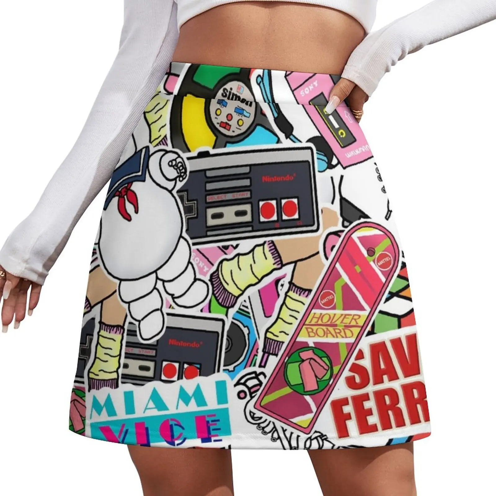 

80s Mash Mini Skirt clothes shorts Women's summer skirt Mini Skirt