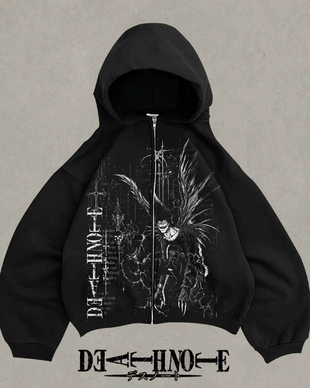 Oversize Print Death Note Sweatshirt Ryuk Apple Hoodies 2026 Basic Fashion Women Fleece Black Hooded Streetwear Unisex Tops