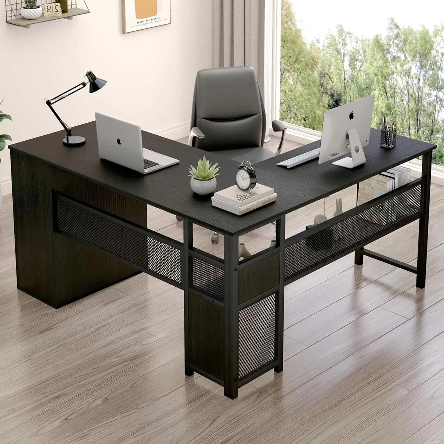 Black L Shape Desk … - image