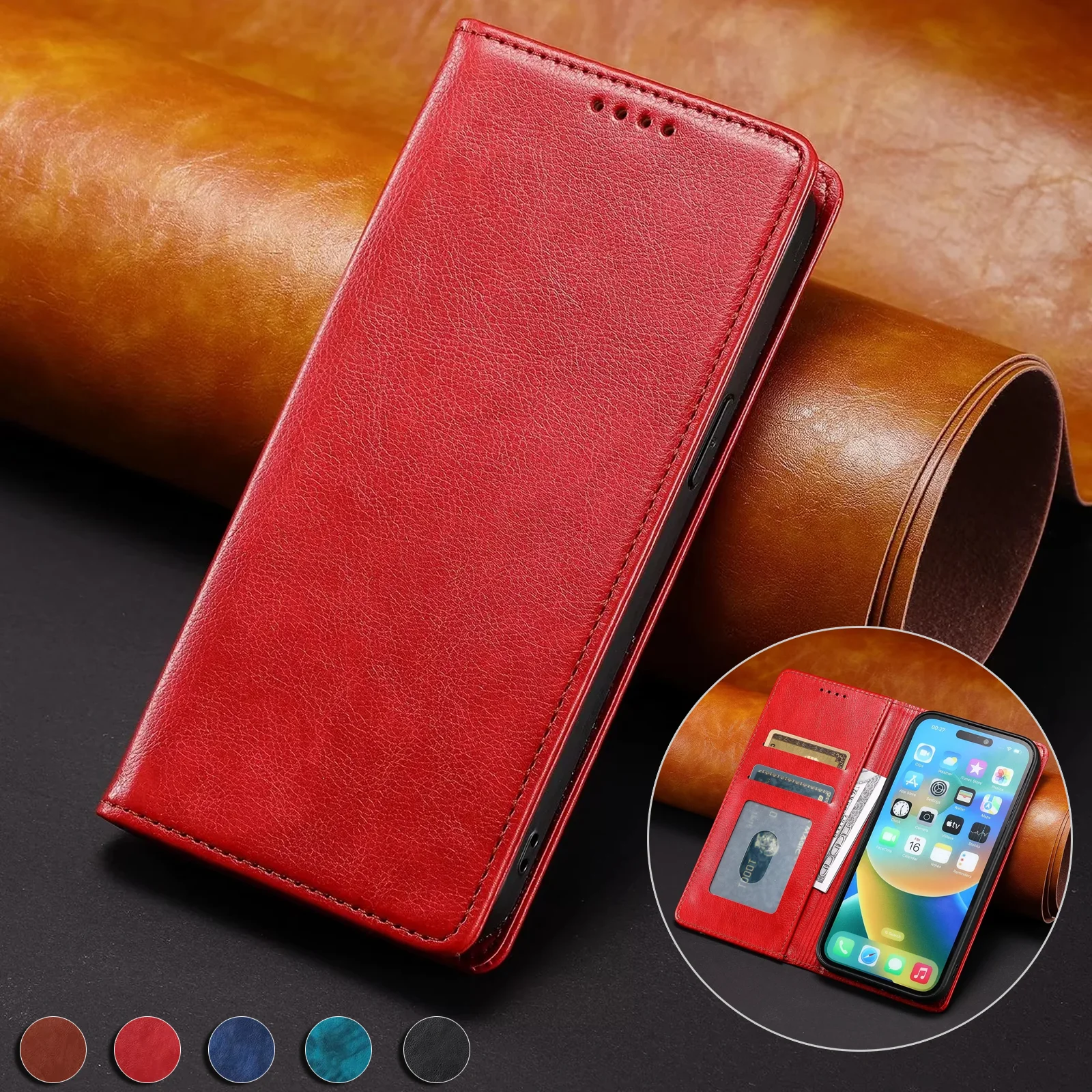 

Magnetic Flip Leather Case For OPPO A57S A78 A58 A57 A77 A74 A54 5G A53 A16 A15S A17 A96 A76 A36 A55 A52 A92 A8 Book Phone Cover