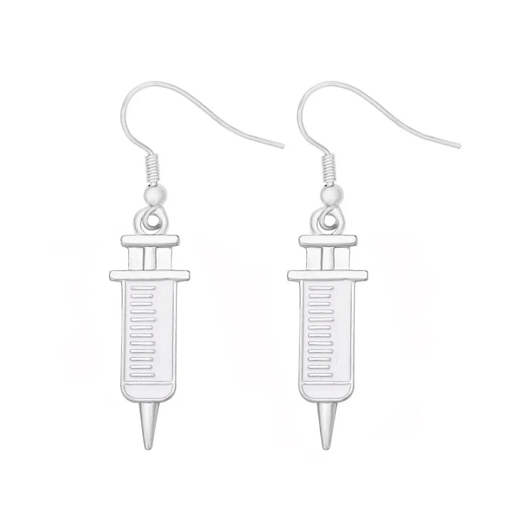 Medicine Stethoscope Syringe Dangle Earrings for Doctor Nurse Medical Students Gift