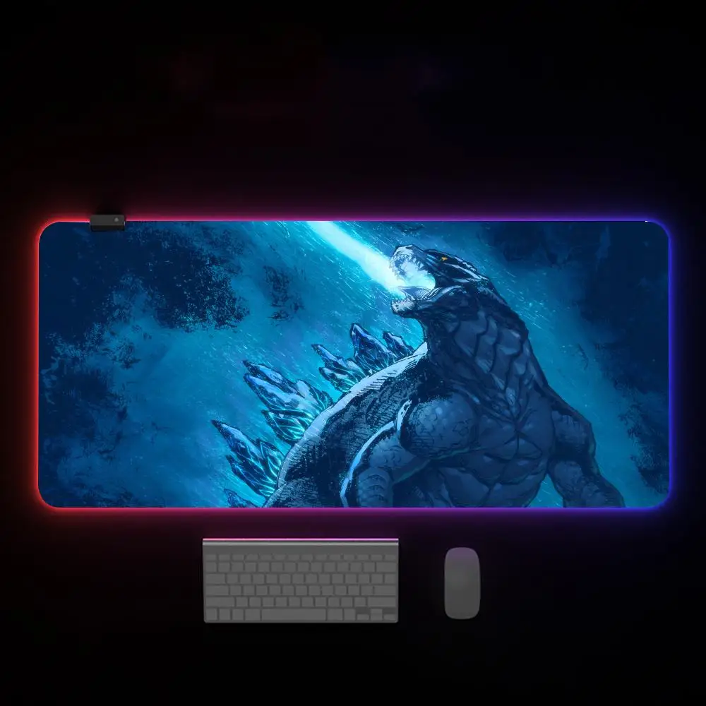 G-Godzillaes Mouse Pad Mouse Pad With Backlight Deskmat Anime Mousepad PS4 Gamer Desk Computer Mouse desk accessories office Pad