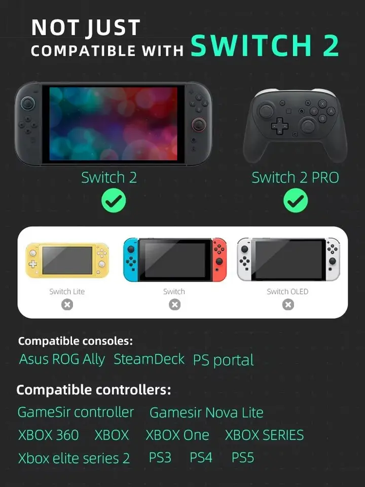 Funda de silicona con agarre para controles de Switch 2, protectores de joystick 5