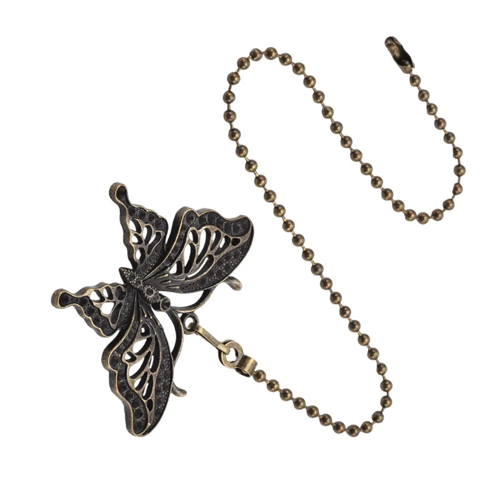 Vintage Dragonfly Zinc Alloy Ceiling Fan Pull Chain Decorative Extension Replacement for Fan Light Bedside Lamp