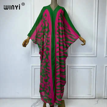 WINYI Africa Bohemia Print Kimonos Loose Dresses for Woman Cardigans Beach Outfits Kaftan…