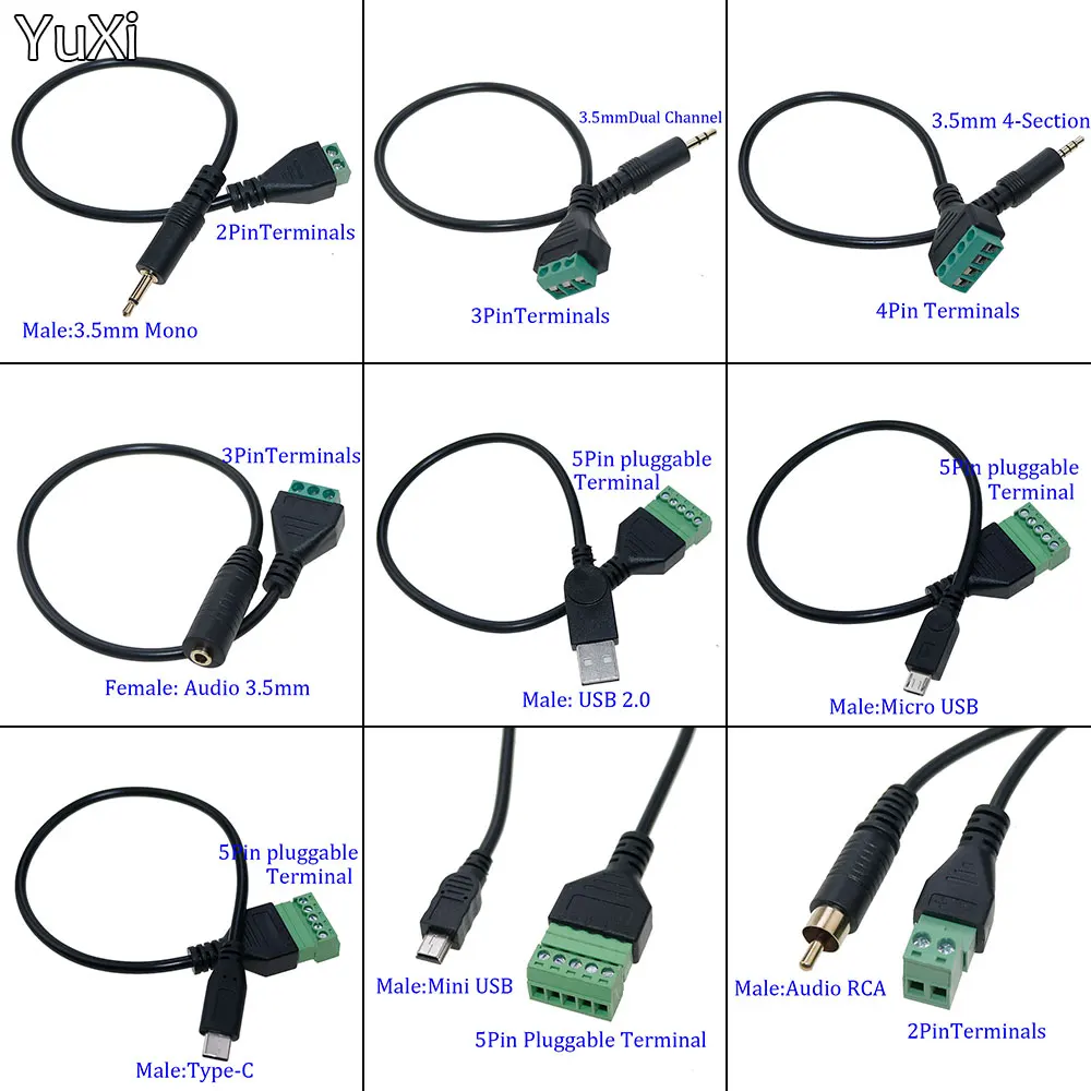 

Micro USB mini USB/USB 2,0 мама B Type-C штекер на 5-контактный гнездовой болт винтовой Соединитель с защитной клеммой переходник Кабель 1 фут