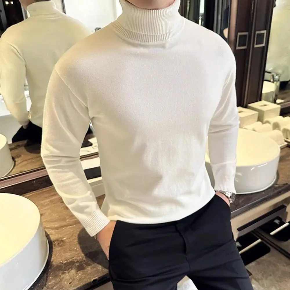 

Korean Faion Men's Autumn Winter Pullover Sweaters Cleanfit Sle Straight Leg Casual Pants Neutral PVC Material 202 Winte...