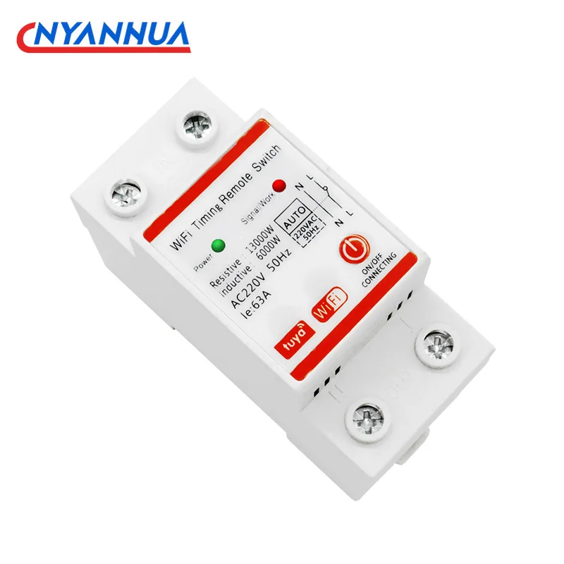 Din Rail 63A Wifi Timing Remote Mobile Control Switch Smart Meter Tuya Single Phase AC220V 50Hz