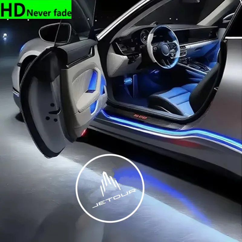 2Pcs HD Car LED Door Light Projector Ghost Shadow Light Welcome Light For Jetour X70 X90 X95 Dashing Traveller