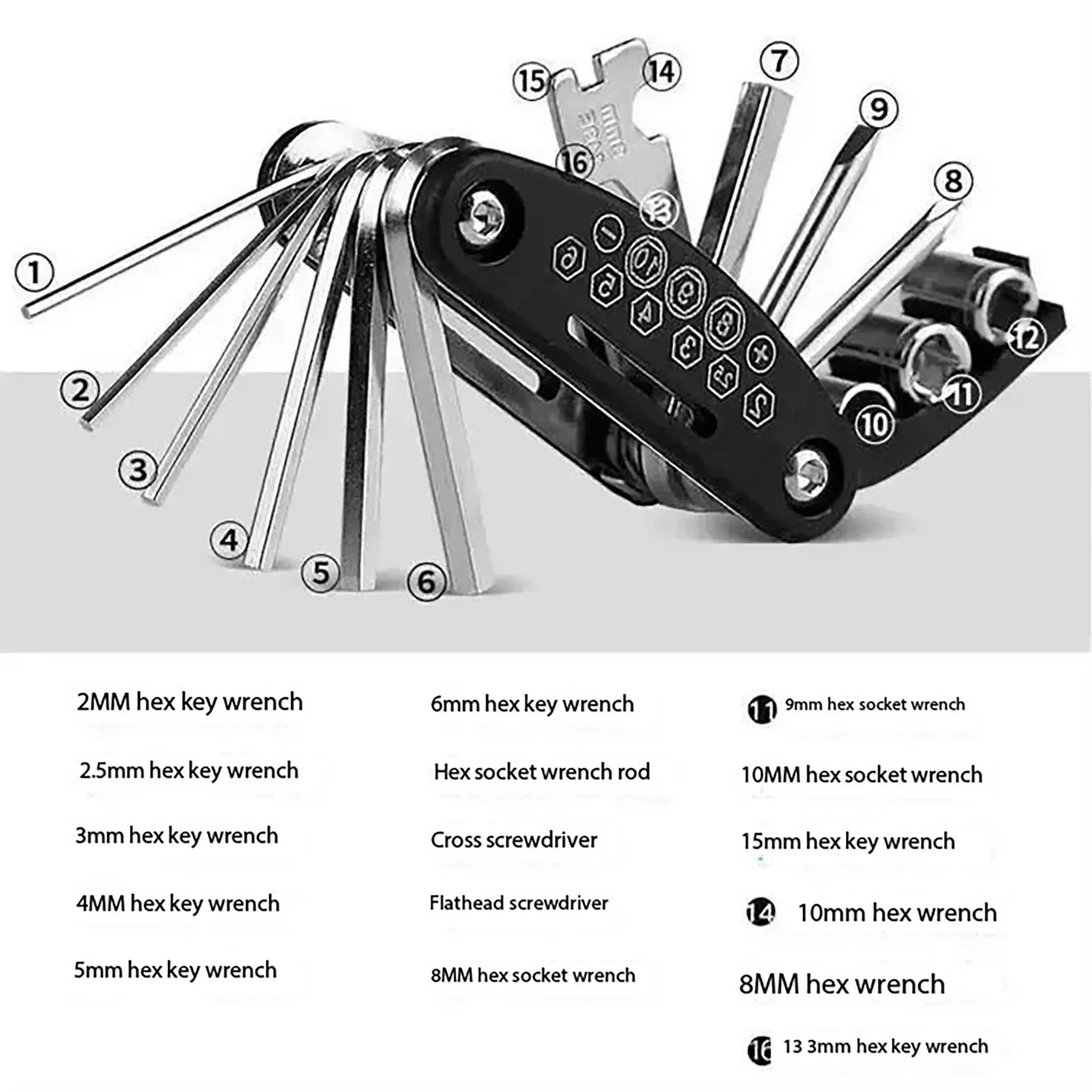 

New multifunctional folding screwdriver set wrench, household universal hexagonal combination wrench screwdriver