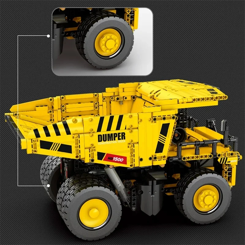 1622PCS Mining Dump Truck Building Blocks City Engineering Car Model Bricks Technology RC Car Model Children\'s DIY Toys Gifts