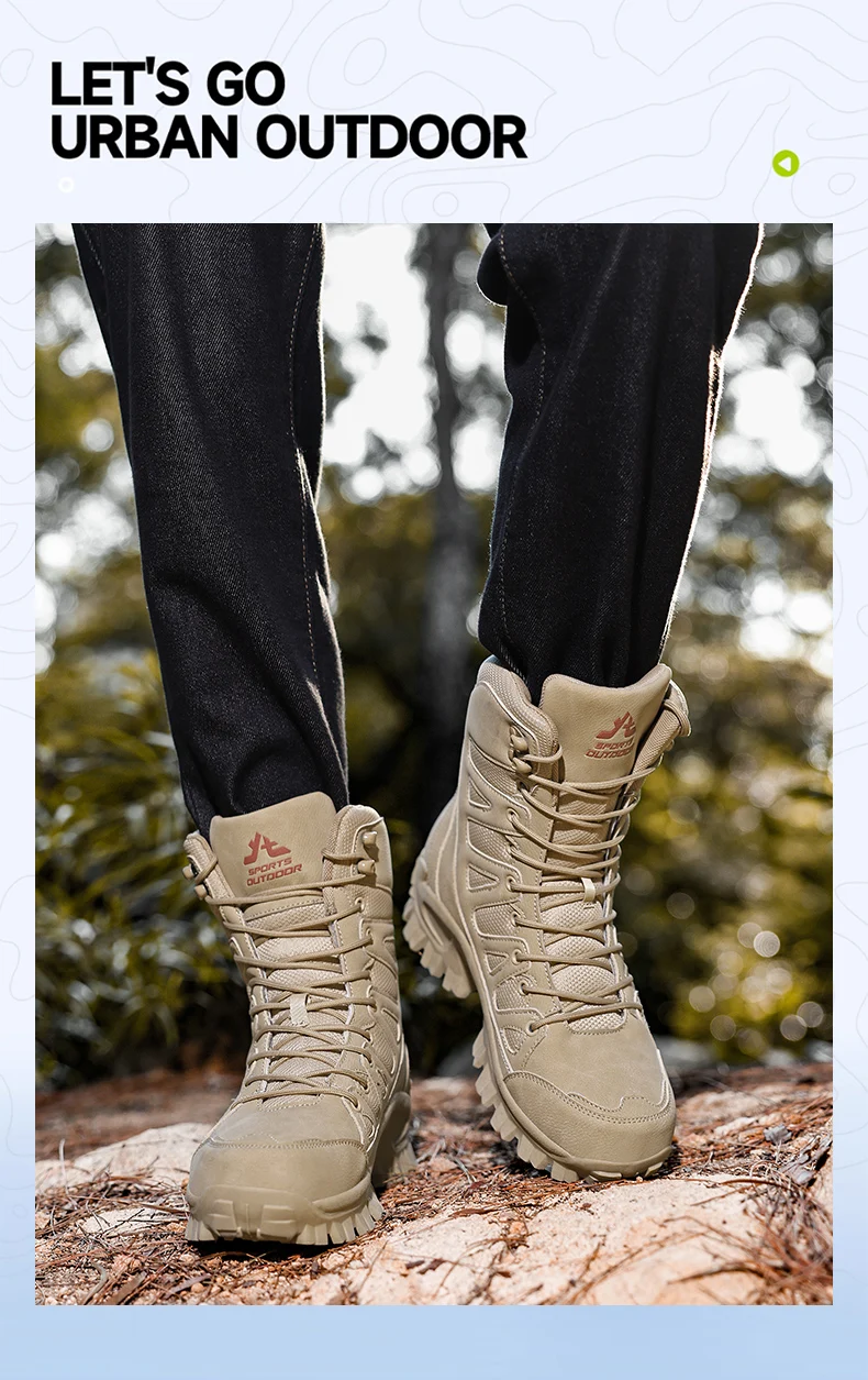 Männer Bergsteigen Schuhe Im Freien Nicht-slip Taktische Stiefel Wüste Boot Atmungsaktive Leder Obermaterial High Top Feld Training Sicherheit schuh – Detail 11
