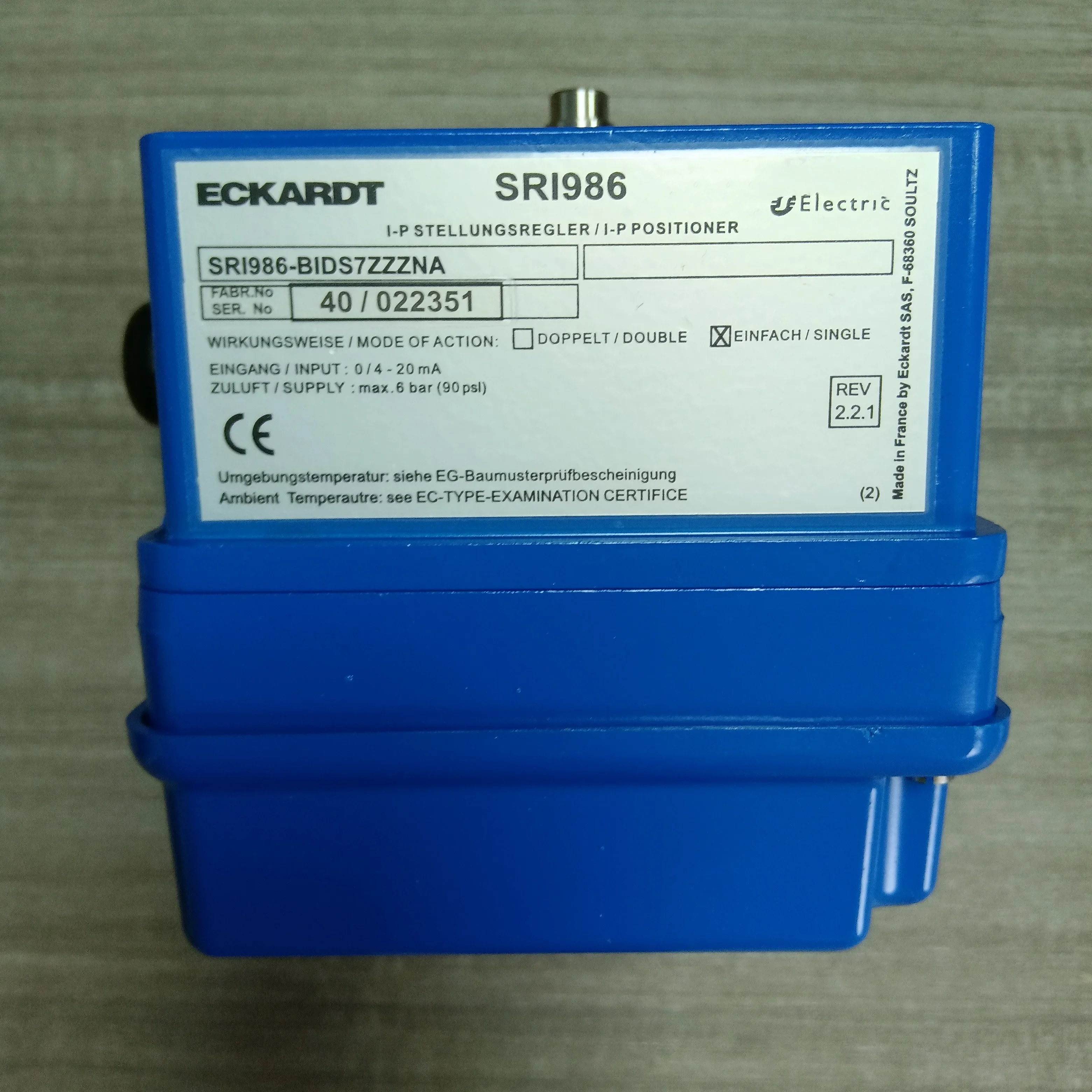 

2026 Brand New and Original ECKARDT SRI986-BIDS7ZZZNA Single I-P SRP981 SRD991 Valve Actuator Positioner OEM Customizable