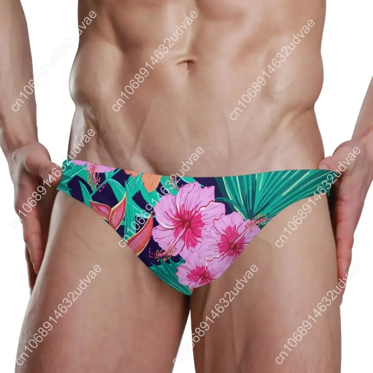 Heren sexy bikini badpak badmode sneldrogende print slips