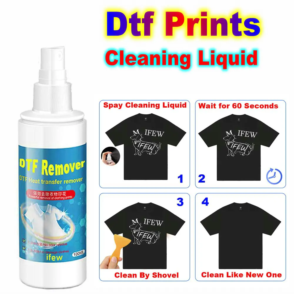DTF Supprimer Eliminador Eliminar DTF Rimuovere Raschietto Strumento Kit di Liquidi Dtf Rimozione di Pulizia Set di Pale Liquide Strumento di Soluzione Pulita