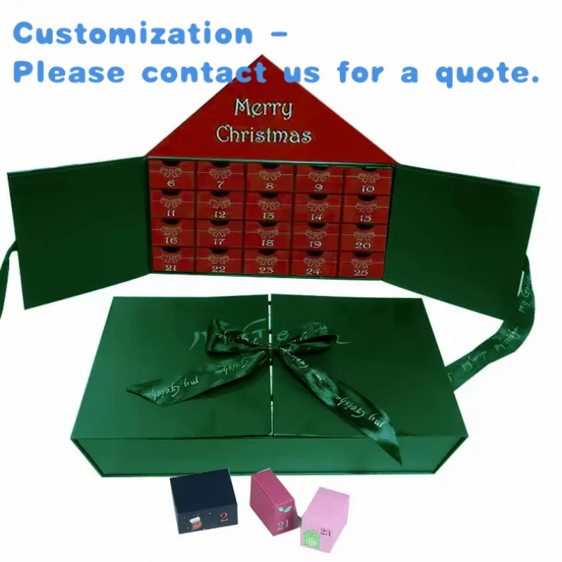 custom.Custom Candle Jewelry Cardboard Box Advent Calendar Box With 12/24/25 Drawer
