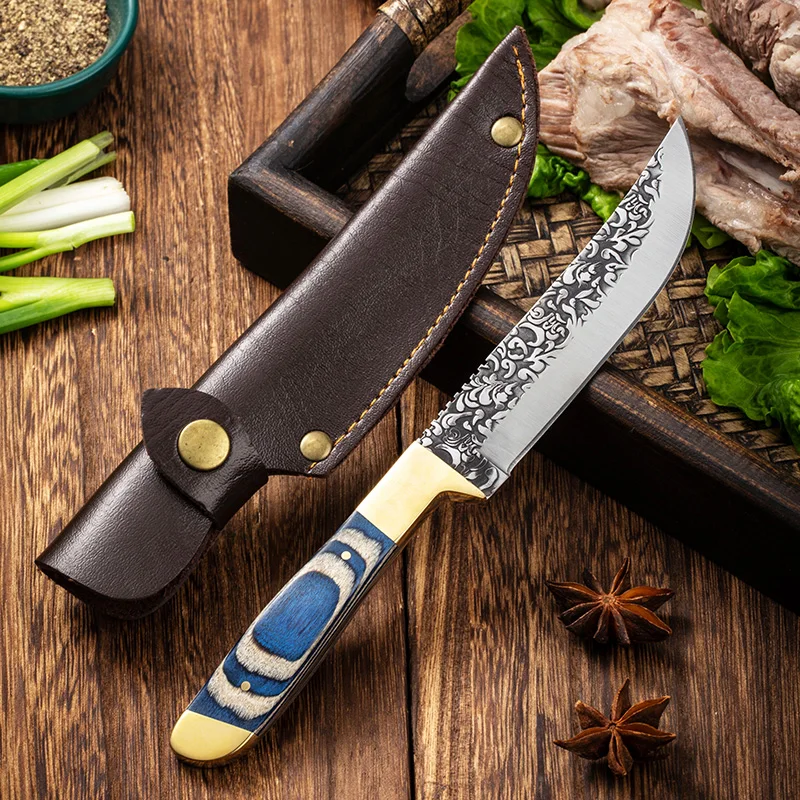 1PC7.8 inch multi-purpose knife stainless steel color wood handle, home kitchen outdoor portable knife for other activities