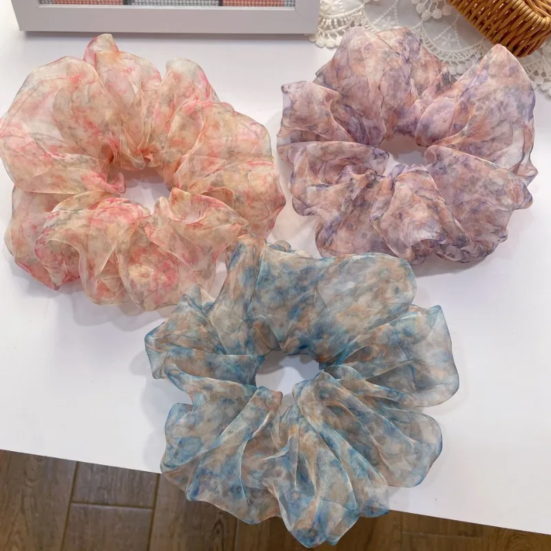 

Eugen Yarn Series Oversized Hair Rope High-end Painting Large Intestine Elegant Head Band Headgear Hair Accessories