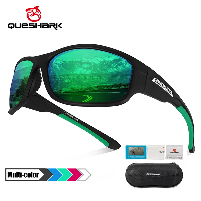 

Женские и мужские поляризованные солнцезащитные очки QUESHARK, спортивные очки для езды на велосипеде MTB, очки для езды на велосипеде, QE22N